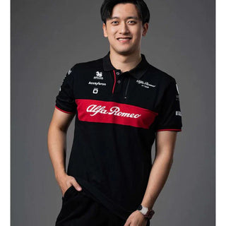 Alfa Romeo Racing F1 2023 Men's Team Polo Shirt - Black - Rustle Racewears