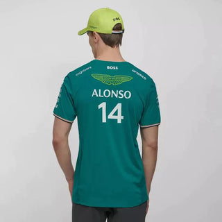 Aston Martin Cognizant F1 2023 Men's Fernando Alonso Team T-Shirt- Green - Rustle Racewears