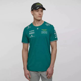 Aston Martin Cognizant F1 2023 Men's Lance Stroll Team T-Shirt- Green - Rustle Racewears