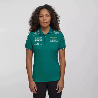 Aston Martin Cognizant F1 2023 Women's Team Polo Shirt- Green - Rustle Racewears