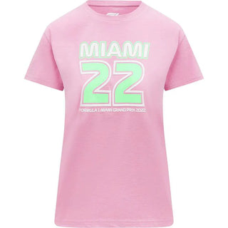 Formula 1 Tech Collection F1 Miami GP Women's Pastel T-Shirt- Pink/Yellow - Rustle Racewears