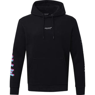 McLaren F1 Men's Miami Neon Logo Hoodie -Black/Vice Blue/Aqua Sky - Rustle Racewears